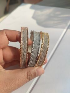 New Rose Gold Diamond Tennis Designer Bangelet Banglet اثنين