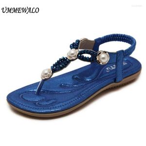 Sandaler Ummewalo Women Designer T-strap Flip Flops Thong Flat Ladies Gladiator Summer Sandal Shoes Zapatos Mujer