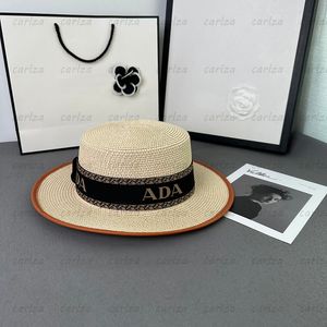 Designer Designer Hat Fashion Grass Braid Sunhat dla mężczyzn wakacje szerokie czapki plażowe retro print p letnia czapka słoma wiadra czapki na zewnątrz top na zewnątrz