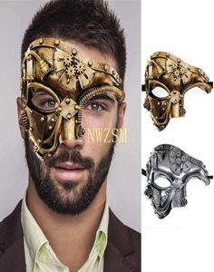Casco di maschera veneziano maschi meccanici per mascherato a vapore Phantom dell'Opera Halloween Cosplay Party Costume Face Masks X08032075864