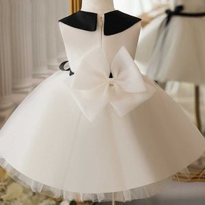 Платья для девочек, винтажные белые бальные платья принцессы 2023 года для маленьких девочек, детское платье миди без рукавов с бантом, детский бутик, вечерние платья