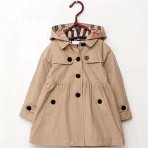 2023 nuovo bambino abbigliamento per bambini ragazza autunno principessa cappotto tinta unita medio-lungo monopetto trench capispalla per bambini vestiti