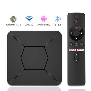 Q5 HDR Smart TV Box Android TV 10 Allwinner H316 4K ATV HDR Portable TV Prefix 2.4G 5G WIFI BT5.0 2G 8G 100M