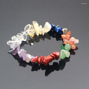 Charm-Armbänder, 7 Chakra-Heilkristalle, Naturstein, Kies, Splitter, Einzelstrang, Damen, Lazuli, Reiki