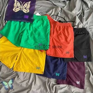 Men's Shorts Quick Dry Needles Shorts Men Women High Street AWGE Needles Shorts Embroidery Butterfly Track Breeches Short Pants T230303