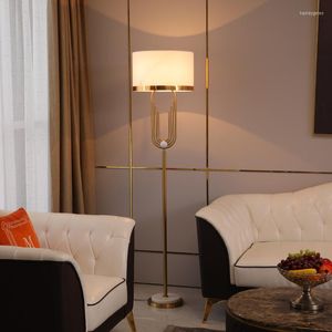 Floor Lamps Modern Gold Curved Pipe Shape Lamp Abajurs Metal Living Room Home Decor White Marble Base Bedroom Luminaire