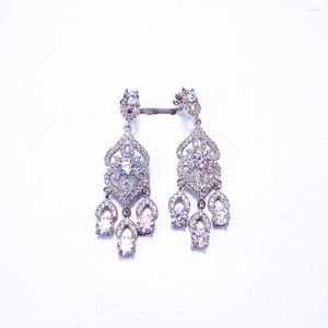 Brincos de berros kjjeaxcmy jóias finas 925 Sterling Silver Moissan Diamond Ladies Girl feminina Miss Miss Tassels