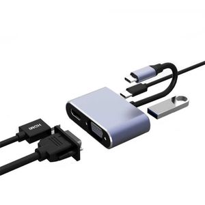 Typ-C-nav till HDMI VGA fyra-i-ett USB-C Multi-Purpose Docking Station