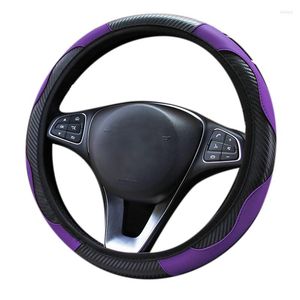 Steering Wheel Covers 2 Pcs Car Cover Breathable Non-Slip Internal Accessories Suitable For Decoration Purple & Blue