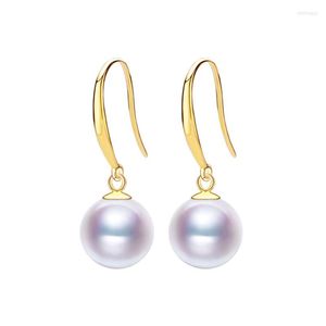 Creolen Sinya Au750 18 Karat Gold Ohrring mit natürlichen runden Perlen klassisches Design Schmuck für Frauen Mädchen Mama Geschenk