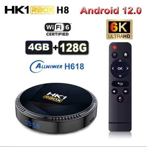 HK1 RBOX H8 ANDROID 12 TV BOX ALLWINNER H618 6K 2.4G 5G WIFI 4GB 128G 64G 32GB BT5.0グローバルメディアプレーヤーレシーバー