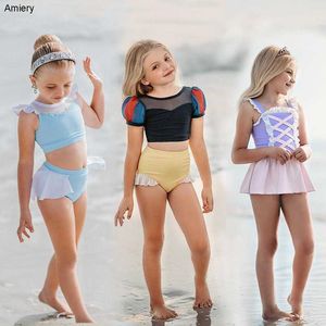 2023 Children Swimwear Girls New Small Medium-sized Children's Bikini Set Split Swimsuit Princess Skirt Cute Swim Baby Girls Designer Clothes