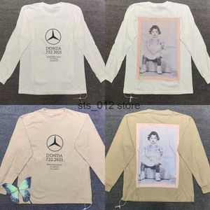 Camisetas masculinas Donda camiseta de manga comprida com estampa de foto feminina T230303