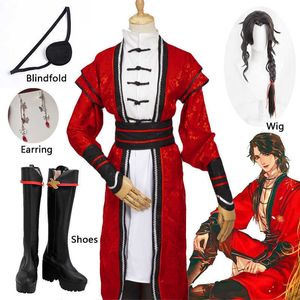 Costumi Anime Anime Tian Guan Ci Fu Desperate Ghost King Hua Cheng Cosplay Come Ancient Hanfu Juvenile Arriva Scarpe Puntelli Parrucca Halloween Z0301