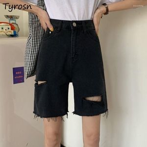 Shorts femininos mulheres rasgaram buracos de jeans, projetados por harajuku japão estilo estilo streetwear retro preto lineado em roupas s-5xl