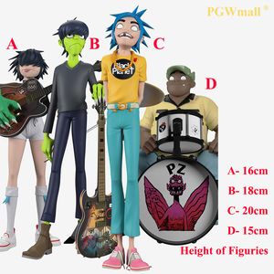 Decorative Objects Figurines Gorillaz Collectible Figures Rock Band Set of 4 Resin Ornaments Home Decoration Accessories for Living Room Display 230302
