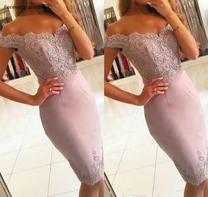 Cheap Sheath Cocktail Dress Dusty Rose Pink Knee Length Bodycon Formal Club Wear Evening Prom Party Gown Plus Size
