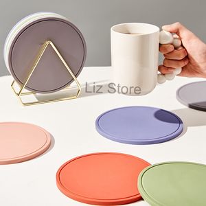 16cm Silicone Round Cup Pot Mat Heat Insulation Anti-slip Coaster Silica Gel Thicken Bottle Pad Metal Rectangle Mats Holder TH0691