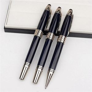 Lüks John F Kennedy Koyu Mavi Metal Beyaz Pen Pen Rollerball Çeşme Pens Kırtasiye Ofis Okul Seri Numarası 308U