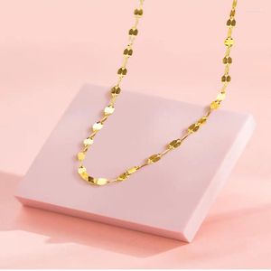 Chains JICAI 18K Gold Necklace Female Authentic AU750 Lip Chain Golden Pendant For Women Party Gift Jewelry