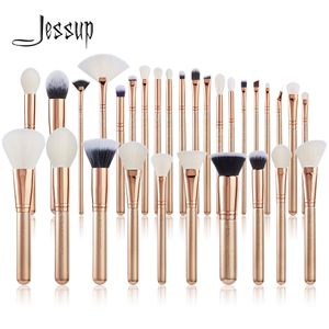 Makeup Tools Jessup Brushes Set 15 30pcs Brush Synthetic Powder Foundation Blending Eyeshadow Eyeliner Golden T400 230303