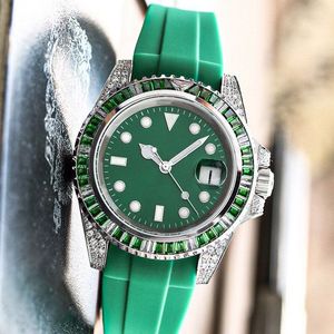 Orologio Wristwatches Mens Automatic Mechanical Watches 40mm Rubber Strap Diamond Bezel Waterproof Watch montre de luxe