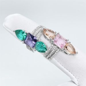 Stud Earrings Brazil Fashion Morganite Fusion Rings Colorful Stone Dan Semi Joyeria Statement Brasil Joyas