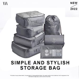 Duffel Bags 7Pcs Set Blanket Quilt Clothes Closet Box Home Foldable Moisture-proof Storage Case Washable Zipper Household Cabinet