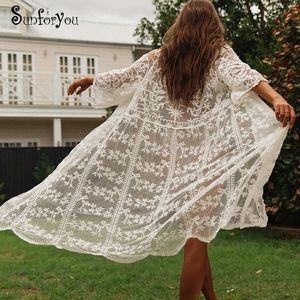 Sarongs Embroidery Lace Beach Cover Up