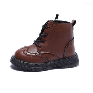 Boots Herbst Winter Baby Britisch -Stil für Jungen Plattform Knöchel Kind First Walkers Girls Short Kids Sneaker