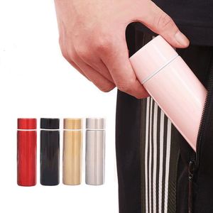Water Bottles Portable Pocket Thermos Cup Stainless Steel Mini Outdoor Camping Water Bottle Insulated Thermos Flask Water Tea Coffee Cup 230303