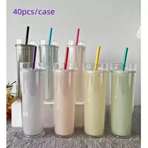 17oz colorful Acrylic Tumbler cold chang-color Tumblers Travel Mug Double Wall Plastic Tumblers with Lid and Straw Wholesale