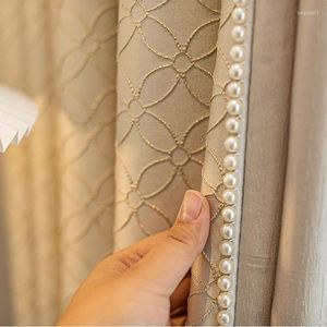 Curtain Curtains For Living Dining Room Bedroom Country Style Windows Creamy Gentle Wind Fine Flash French Texture High Precision