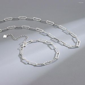 Zincirler S925 Gümüş Gümüş Köpüklü Çapraz Boyun Bilezik Japonya ve Güney Kore Moda Kişilik Kadın Tarzı