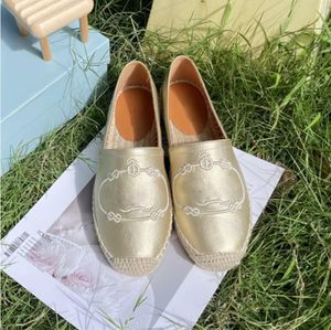 2023 Casual Schuhe Frauen Stroh Wohnungen Fischer Schuhe Sommer Frau Flache Strand Kleid schuhe Mode Faulenzer Spitze Strass schuhe Größe EUR35-41