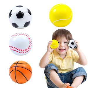 Çocuk Dekompresyon Oyuncak Erkek Beyzbol Futbol Tenis Basketbol Oyuncak Topları 2.5inch Yumuşak Pu Sünger Köpük Top Fidget Rahatlama Oyuncaklar Spor Oyuncakları Çocuklar İçin Hediyeler