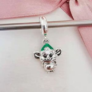 Charms Cute Mouse Pendant S925 Silver Charm European Bead FOR Original Bracelet Trinket Jewelry Lady Women Girl Gift