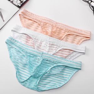 Underwear maschile bianche maschi sexy da uomo a bassa vita da uomo traspirato a maglie super sottili man