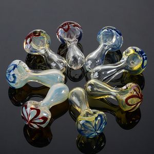 Wholesale 6cm Heady Colorful Glass Smoking Pipes Tobacco Pipe Glass Pyrex Oil Burner Pipes Smoking Hand Pipe Mini Spoon Pipe