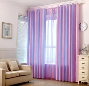 Cortina moderna grossa cortinas rosa jacquard para garotas gradiente de sala de estar gradiente roxo colorido painel de janela de impressão