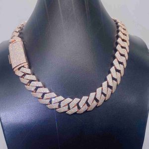 Fabriksdirekttillförsel Hip Hop Cuban Link Chain 4 Rows Moissanite Diamonds Fine Jewelry Man Jewelkedjehalsband
