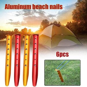 Tents And Shelters 6 Pcs Snow Sand Tent Stakes Pegs Aluminum Alloy U-Shaped Nails Lightweight For Camping Hiking ALS88