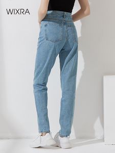 Kvinnors jeans wixra BASIC Women Jeans harem byxor plus storlek kvinnlig streetwear vintage kvalitet hög midja femme long denim byxor 230303