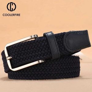 Belts Men Women Casual Knitted Belt Woven Canvas Elastic Expandable Braided Stretch Belts Plain Webbing strap Z0228