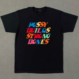 Men's T-Shirts Pussy Builds Strong Bones Rapper Playboi Carti T Shirt Vintage Hip-Hop Men's Short Sleeve Print Tee Hip-hop Casual Streetwear G230303