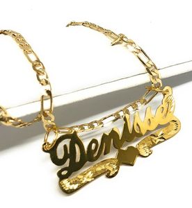Ожерелья с подвесками Персонализированное ожерелье в форме сердца с именем 18-каратного золота для женщин ювелирные изделия Рождественский подарок 230303