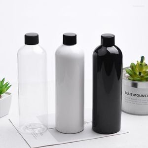 収納ボトル18pcs 400ml黒い白いプラスチックボトルスクリューキャップシャンプー/ローションパッケージ空の化粧品コンテナ