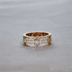 Anéis de diamante de noivado cor prata para mulheres joias mulheres moissanite amantes do casamento hip hop moderno parafuso de aço inoxidável zircão masculino anel banhado a ouro ZB019 E23