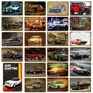 Vintage Super Racing Car tin Poster Wall Picture Metal Plaque For Pub Bar Club Living Room Home Decor retro Classic Movie Automobile tin Signs Size 30X20CM w02