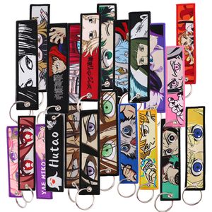 Anime japonês Bordado legal FOBS FOBS TAGA TAG MOTORCYCLES CARS Mochila Chaveiro Keychain For Friends Fashion Key Ring Gifts